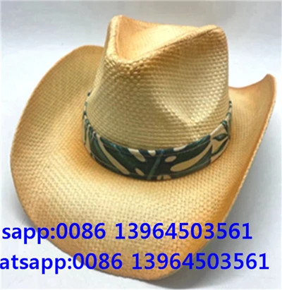 Mehed Western Ribbon Cowboy Straw Fisher Man Sun Hat