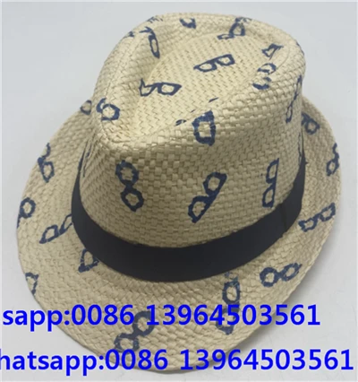 Trükimustriga õlgkübar Fedora
