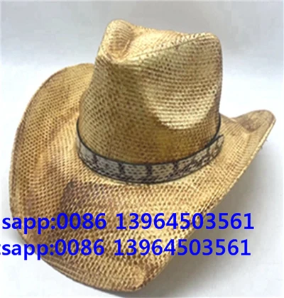 Õlgest meeste müts Demin Cowboy Hat