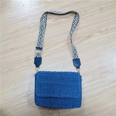 Sinine Crossbody õlgkott teibiga