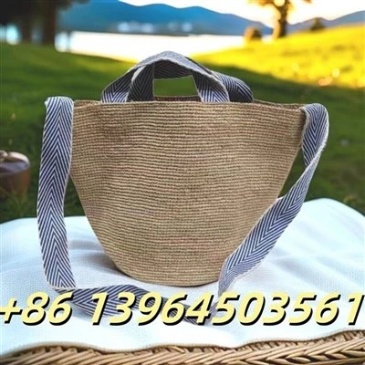 Raffia Woman kott puuvillarihmaga