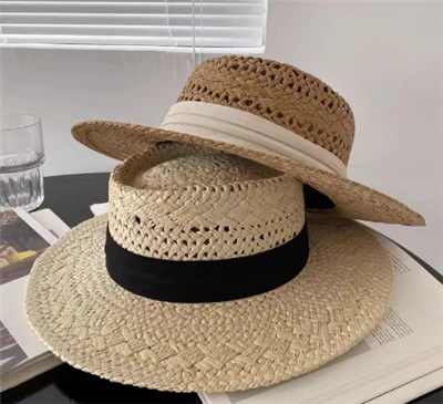 Black Ribbon Straw Beach naiste müts